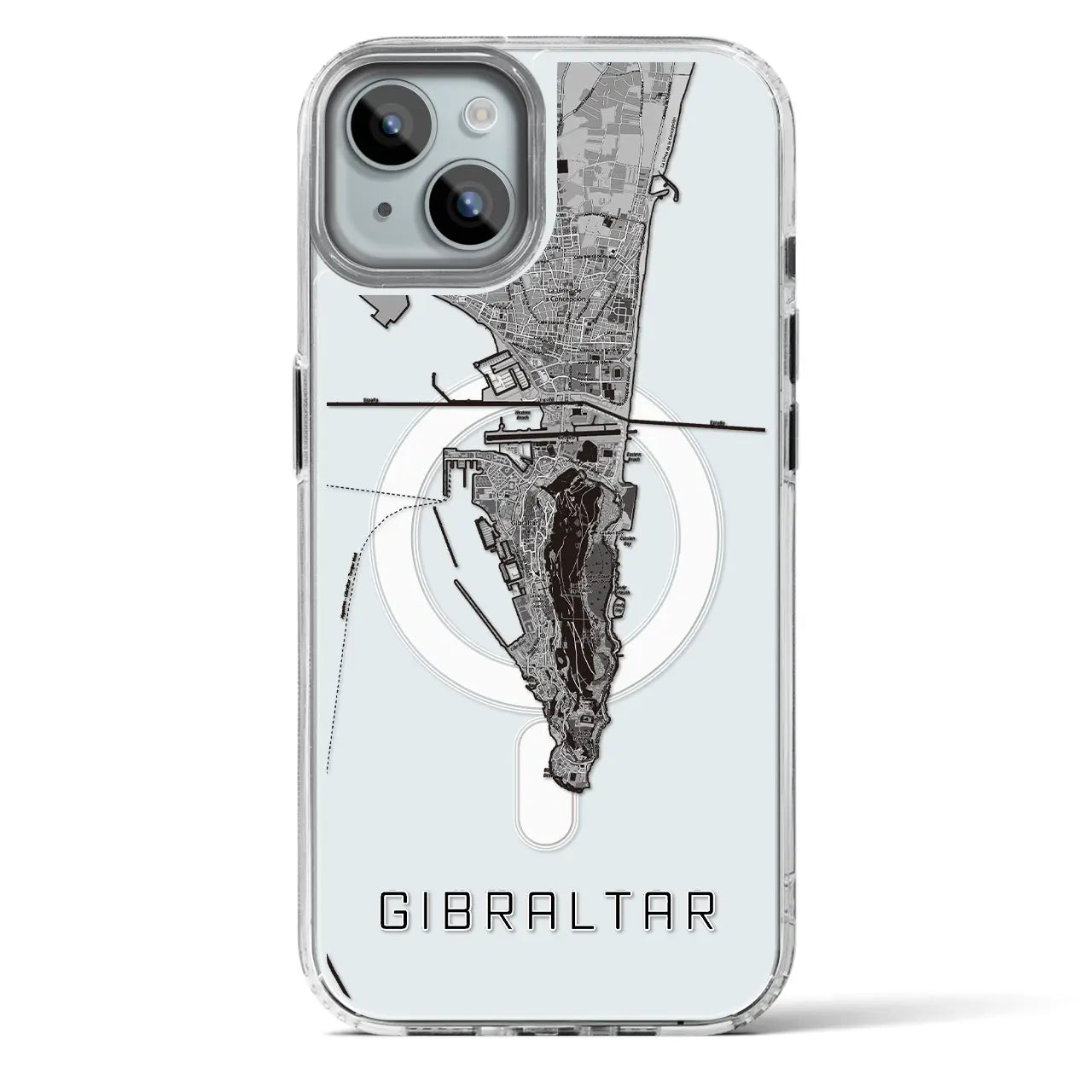【ジブラルタル（イギリス）】地図柄iPhoneケース（MagSafeタイプ）