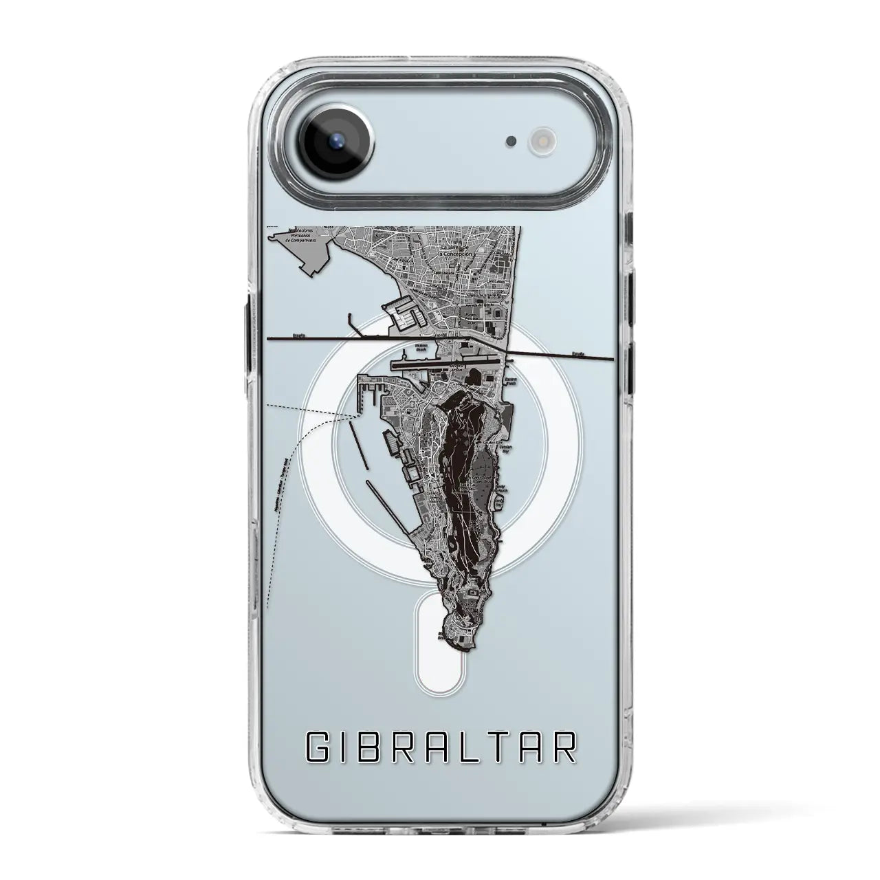 【ジブラルタル（イギリス）】地図柄iPhoneケース（MagSafeタイプ）