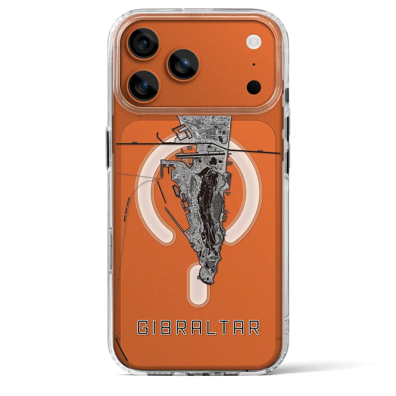 【ジブラルタル（イギリス）】地図柄iPhoneケース（MagSafeタイプ）