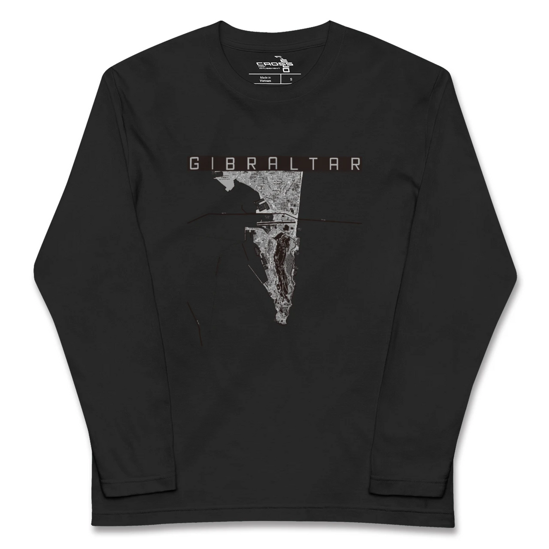 【ジブラルタル（イギリス）】地図柄ロングスリーブTシャツ