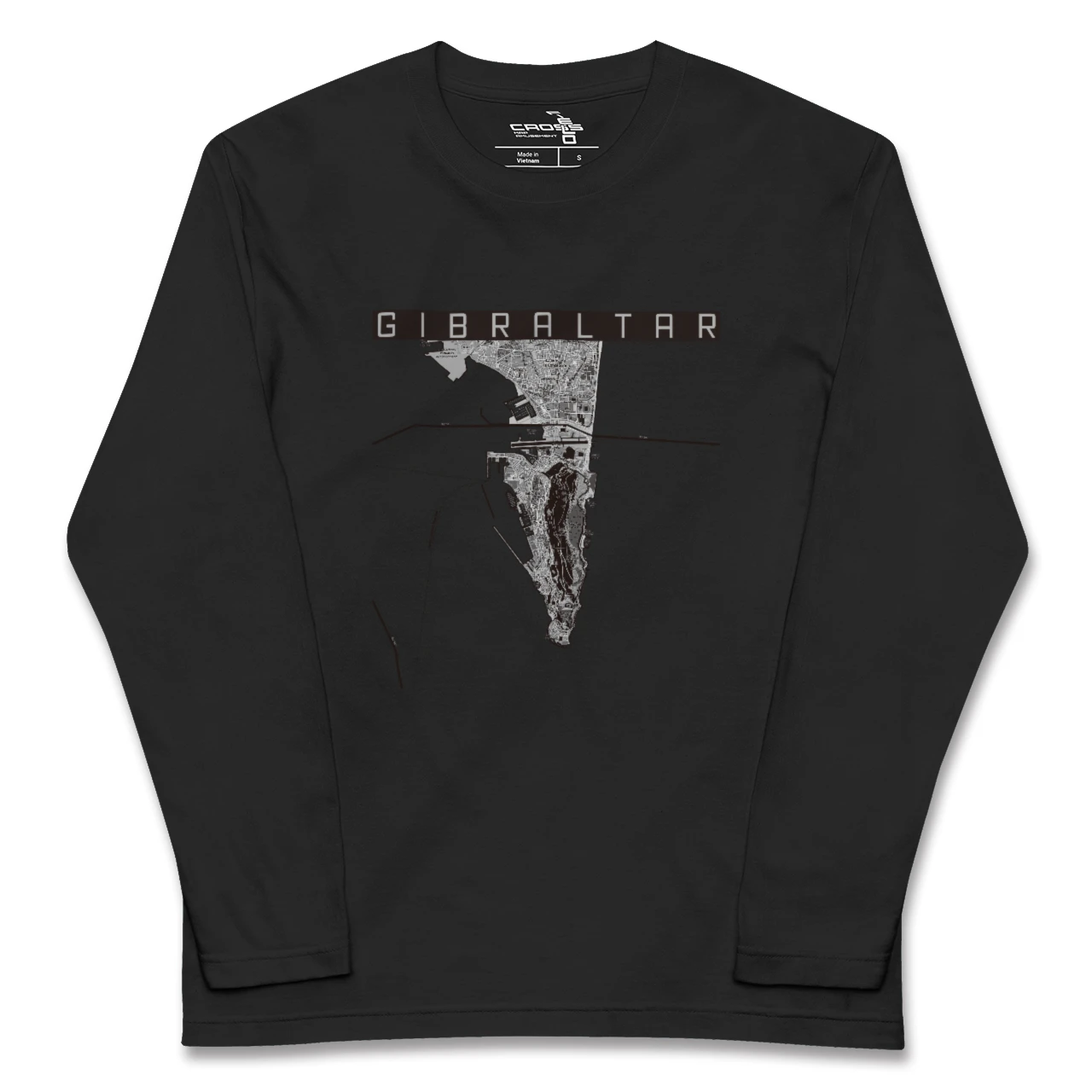【ジブラルタル（イギリス）】地図柄ロングスリーブTシャツ