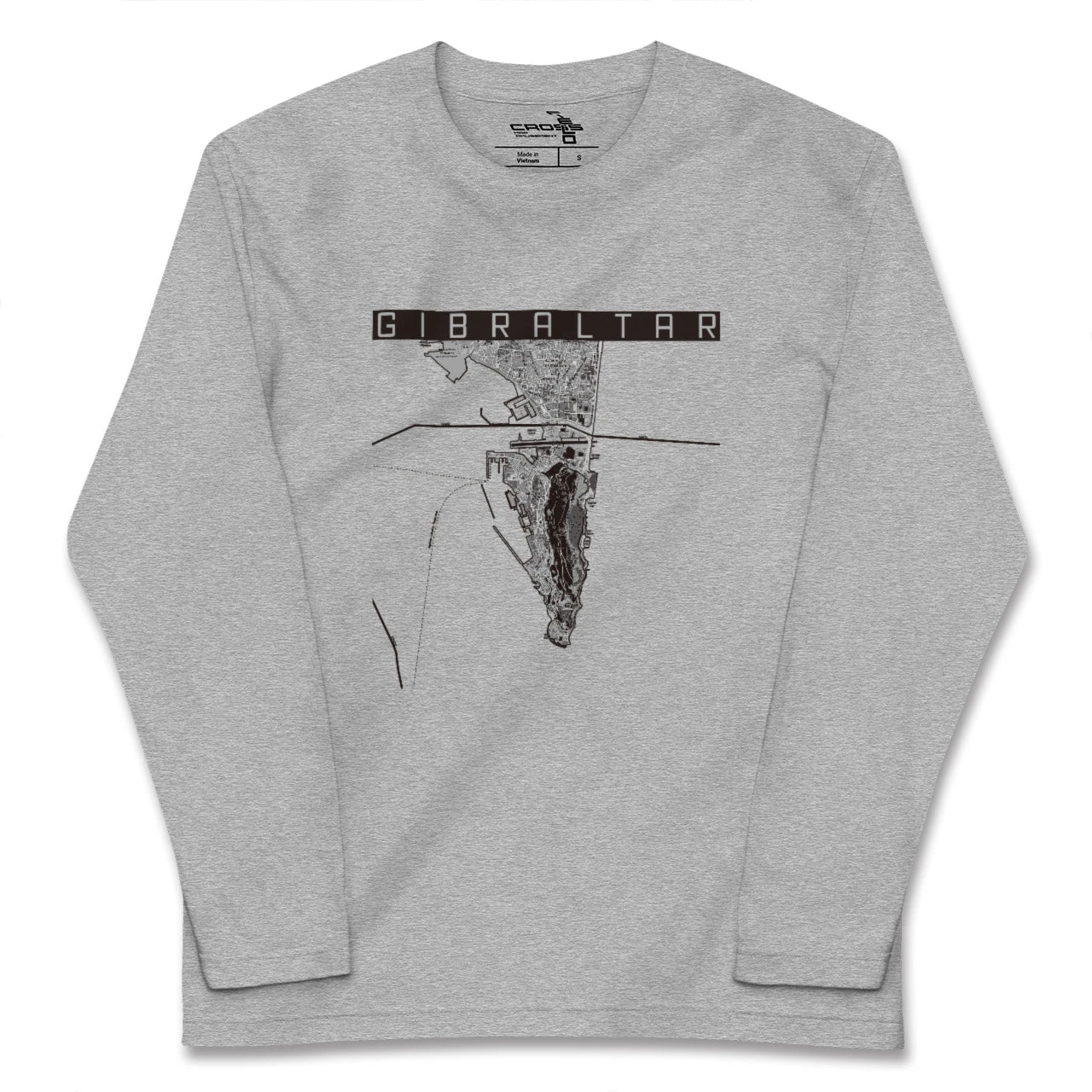 【ジブラルタル（イギリス）】地図柄ロングスリーブTシャツ