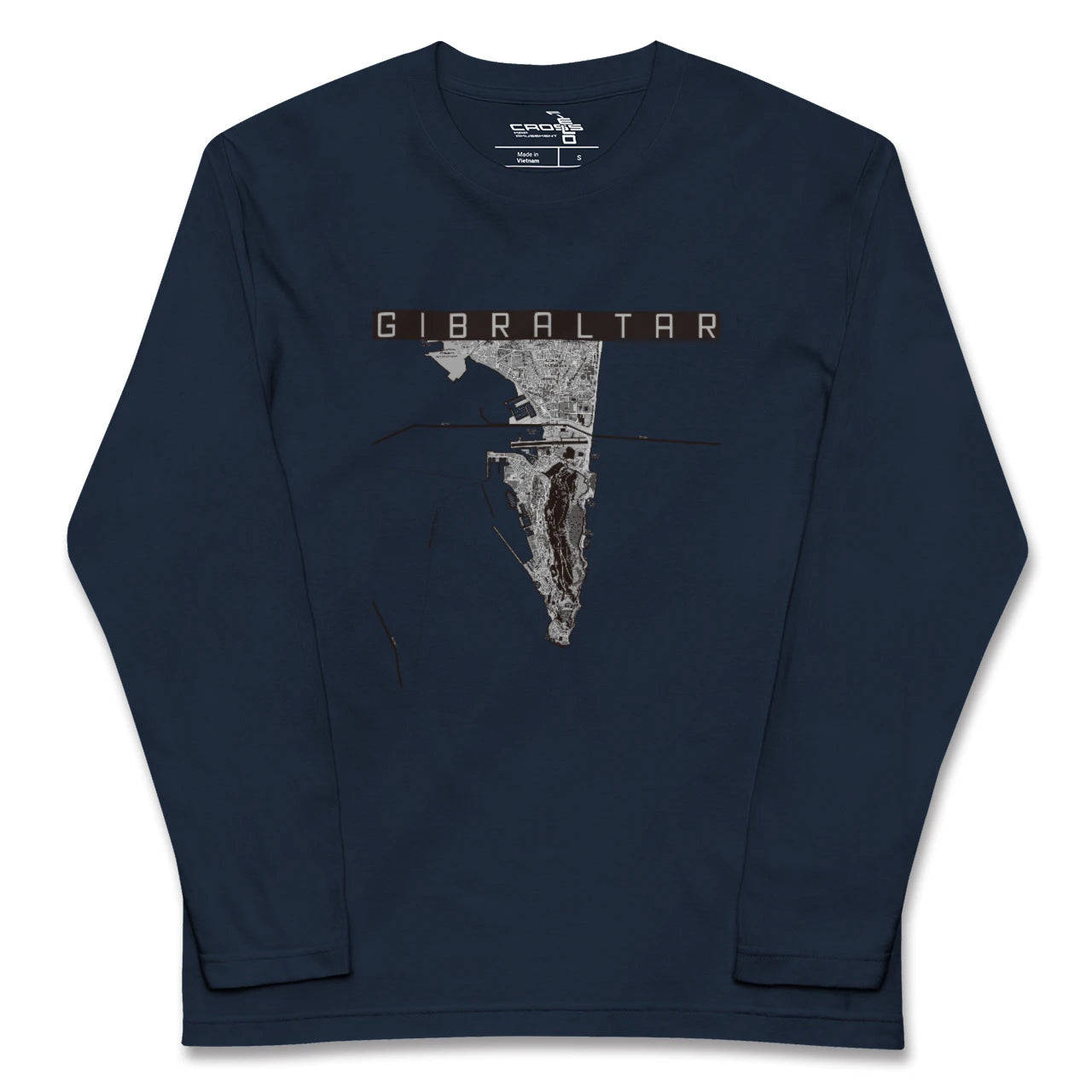 【ジブラルタル（イギリス）】地図柄ロングスリーブTシャツ