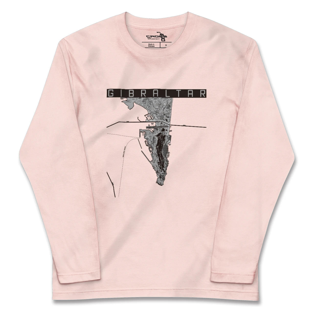 【ジブラルタル（イギリス）】地図柄ロングスリーブTシャツ