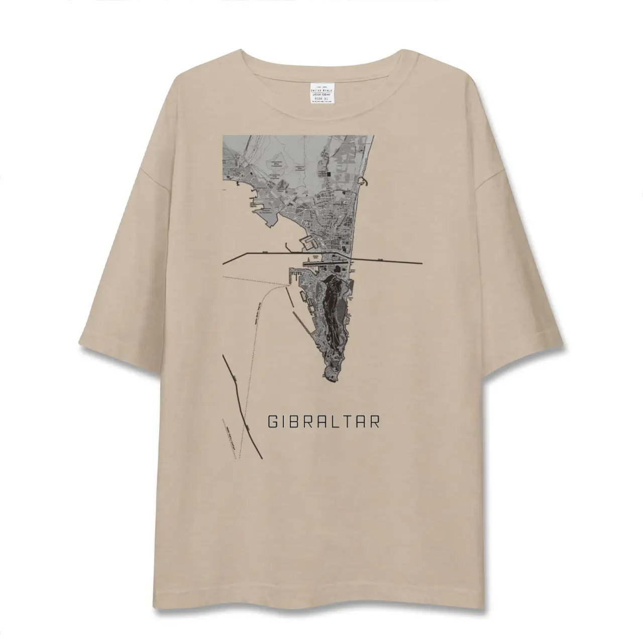 【ジブラルタル（イギリス）】地図柄ビッグシルエットTシャツ