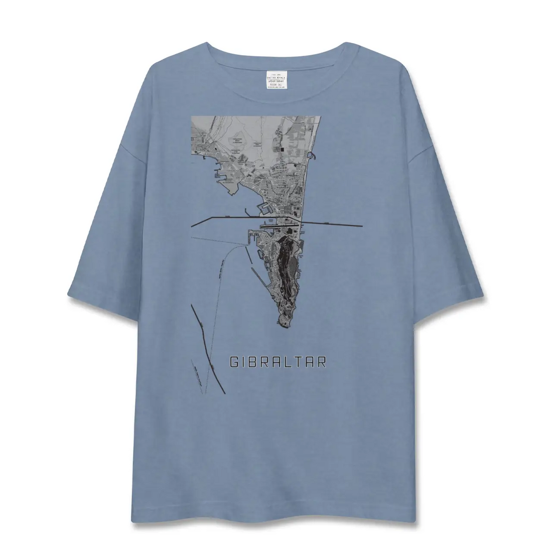 【ジブラルタル（イギリス）】地図柄ビッグシルエットTシャツ