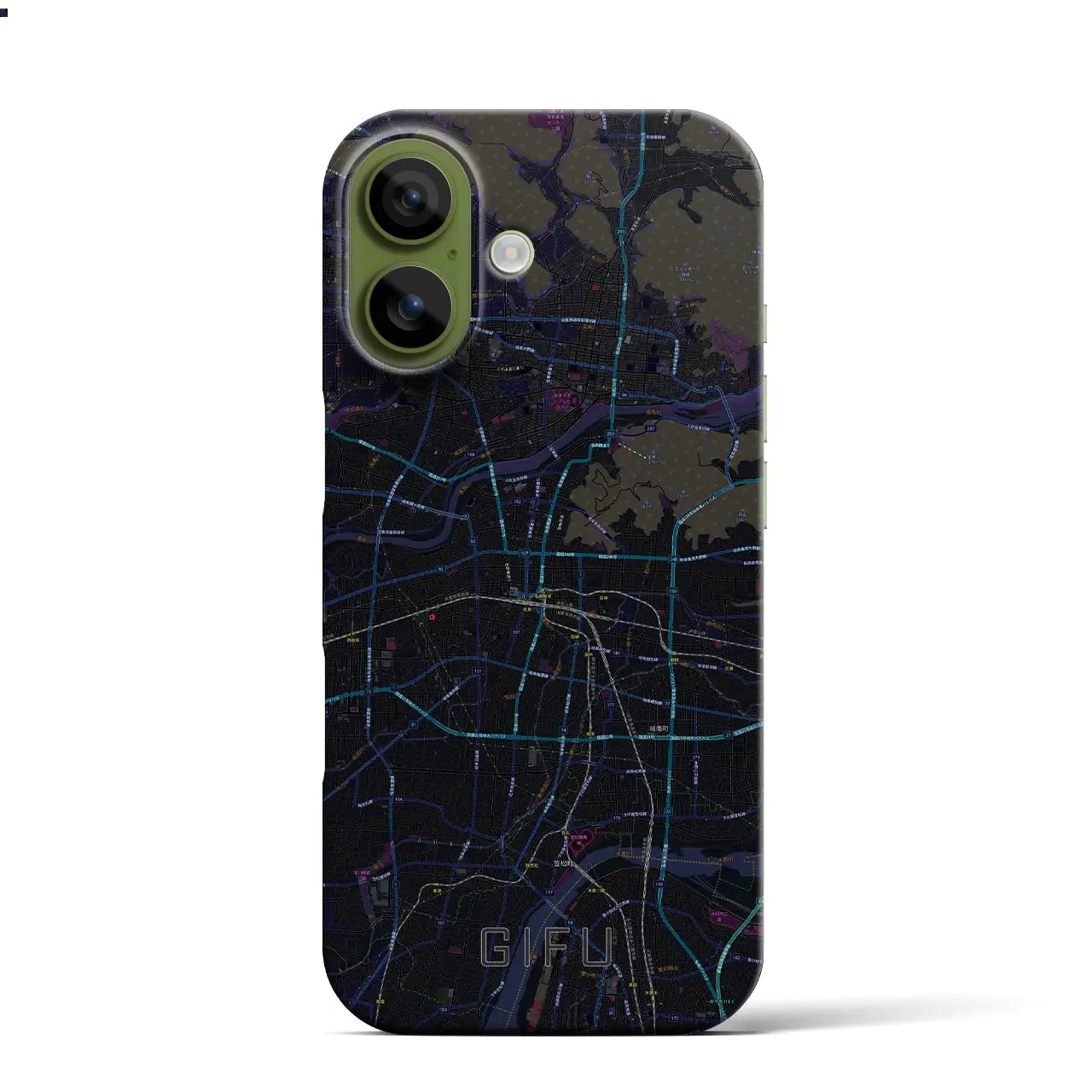 【岐阜（岐阜県）】地図柄iPhoneケース（バックカバータイプ）