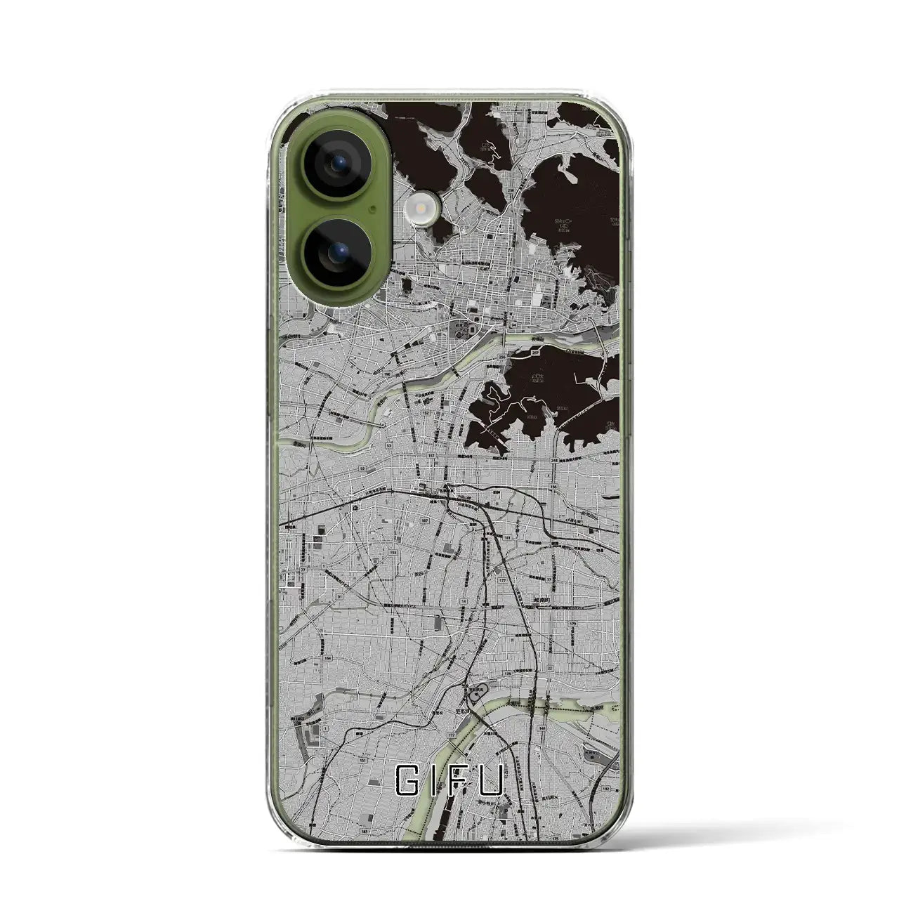 【岐阜（岐阜県）】地図柄iPhoneケース（クリアタイプ）