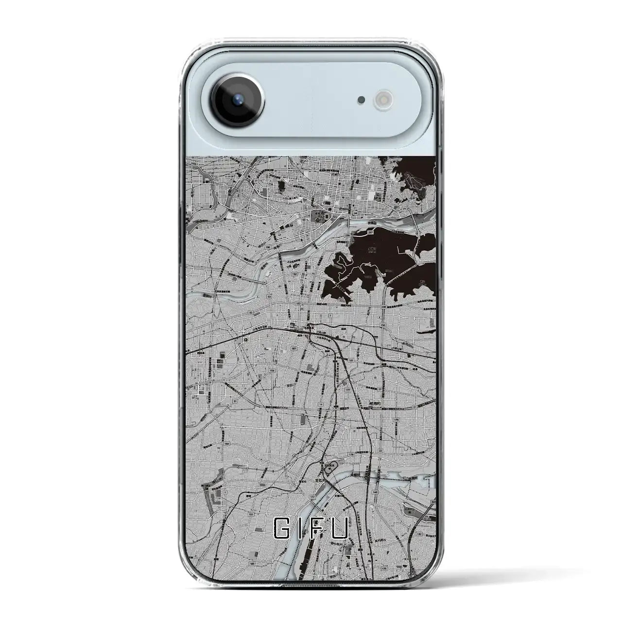 【岐阜（岐阜県）】地図柄iPhoneケース（クリアタイプ）モノトーン・iPhone 17 Pro Max 用