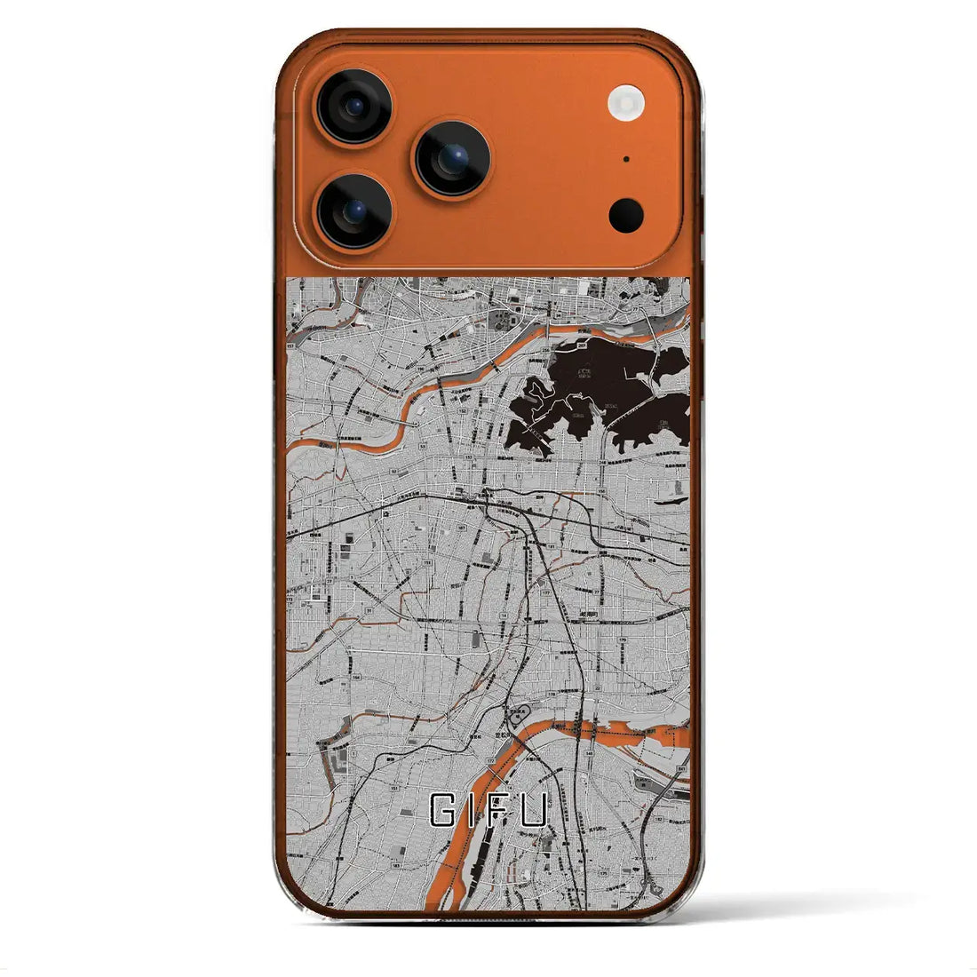 【岐阜（岐阜県）】地図柄iPhoneケース（クリアタイプ）モノトーン・iPhone 17 Pro Max 用