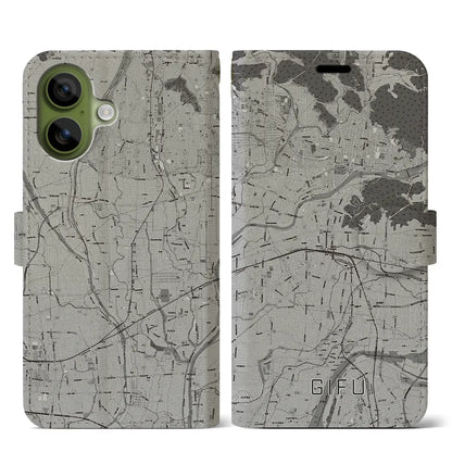 【岐阜（岐阜県）】地図柄iPhoneケース（手帳タイプ）