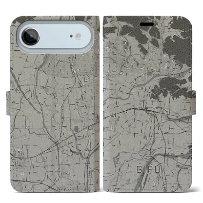 【岐阜（岐阜県）】地図柄iPhoneケース（手帳タイプ）