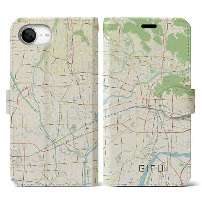 【岐阜（岐阜県）】地図柄iPhoneケース（手帳タイプ）