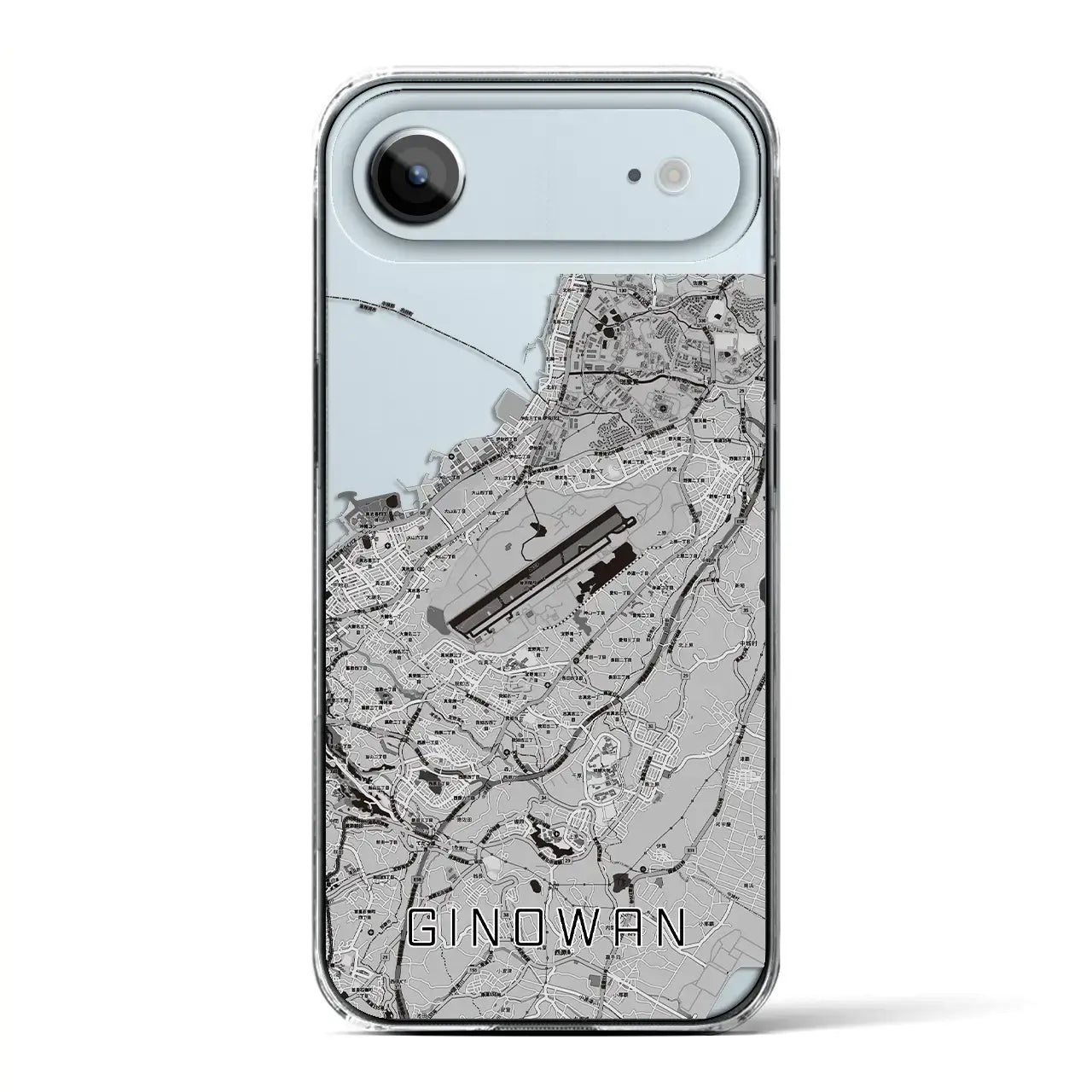 【宜野湾（沖縄県）】地図柄iPhoneケース（クリアタイプ）モノトーン・iPhone 17 Pro Max 用