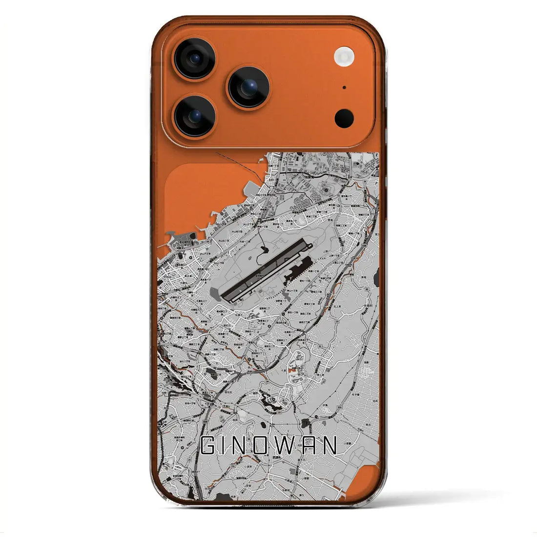 【宜野湾（沖縄県）】地図柄iPhoneケース（クリアタイプ）モノトーン・iPhone 17 Pro Max 用