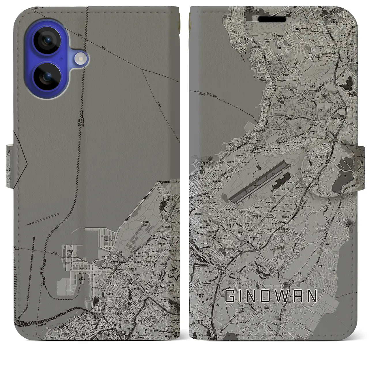 【宜野湾（沖縄県）】地図柄iPhoneケース（手帳タイプ）