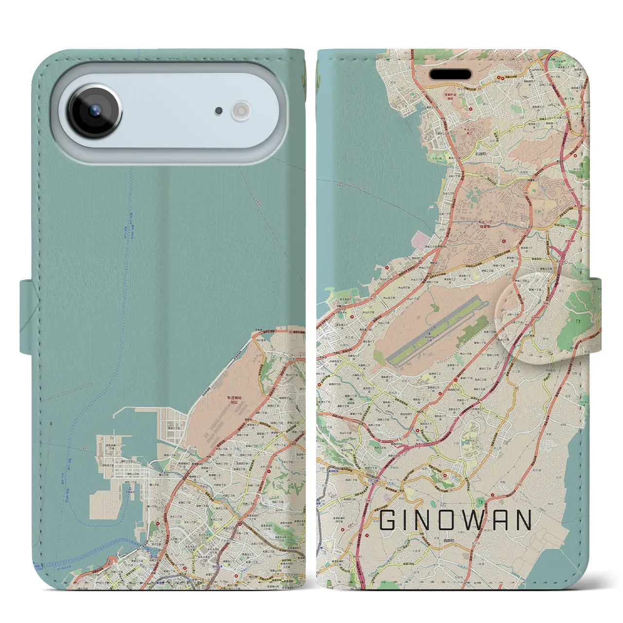 【宜野湾（沖縄県）】地図柄iPhoneケース（手帳タイプ）