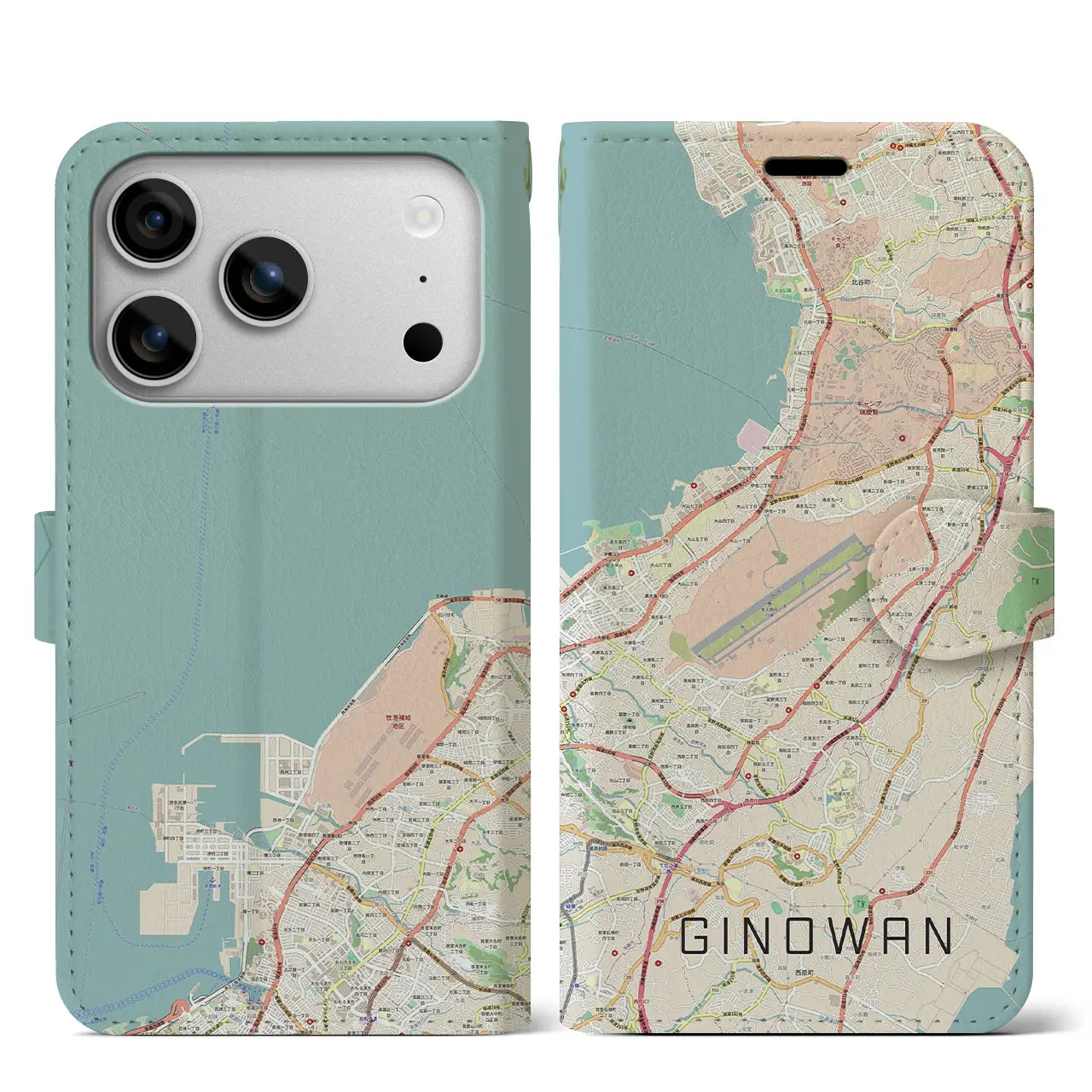 【宜野湾（沖縄県）】地図柄iPhoneケース（手帳タイプ）