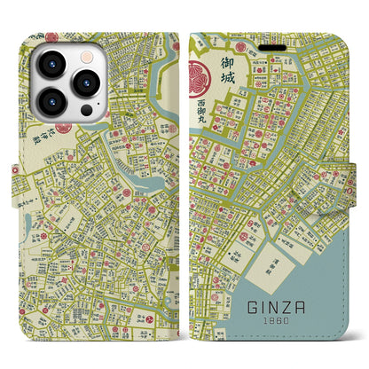 【銀座（東京都）】万延江戸図iPhoneケース（手帳タイプ）