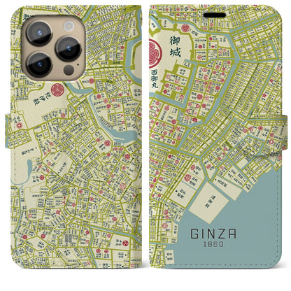 【銀座（東京都）】万延江戸図iPhoneケース（手帳タイプ）