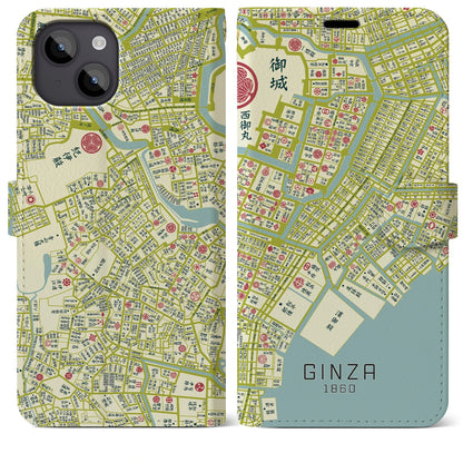 【銀座（東京都）】万延江戸図iPhoneケース（手帳タイプ）