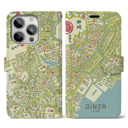 【銀座（東京都）】万延江戸図iPhoneケース（手帳タイプ）