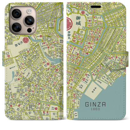 【銀座（東京都）】万延江戸図iPhoneケース（手帳タイプ）