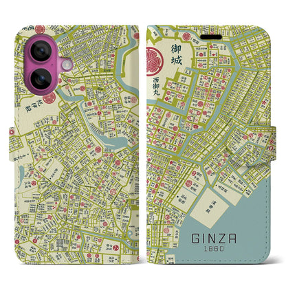 【銀座（東京都）】万延江戸図iPhoneケース（手帳タイプ）