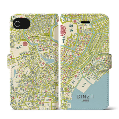 【銀座（東京都）】万延江戸図iPhoneケース（手帳タイプ）