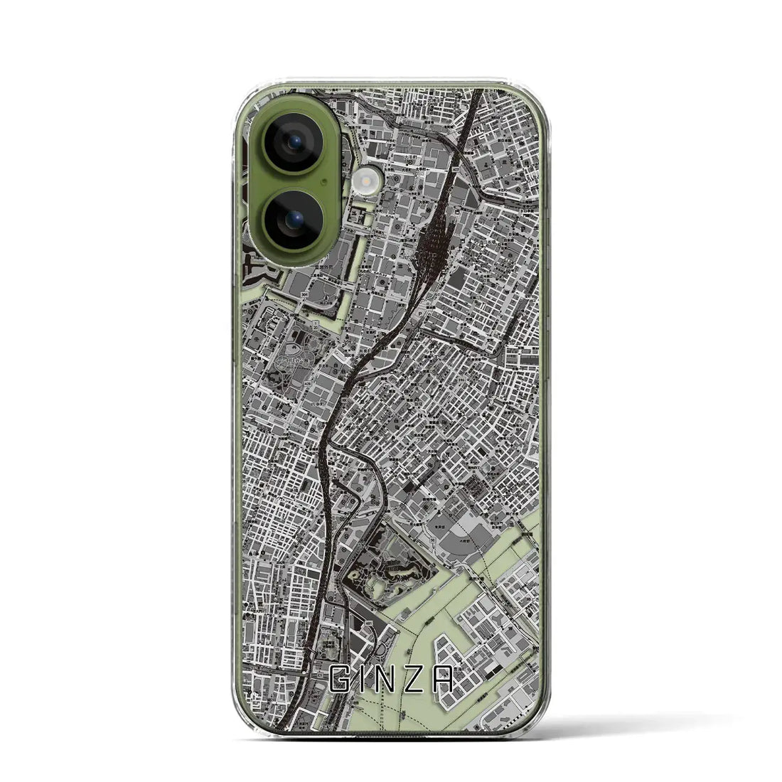 【銀座(東京都)】地図柄iPhoneケース(クリアタイプ)モノトーン・iPhone 17 Pro Max 用