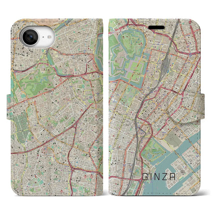 【銀座（東京都）】地図柄iPhoneケース（手帳タイプ）