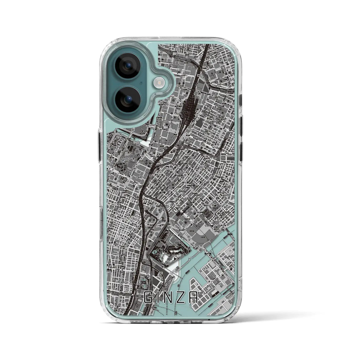 【銀座（東京都）】地図柄iPhoneケース（MagSafeタイプ）モノトーン・iPhone 16 Pro 用