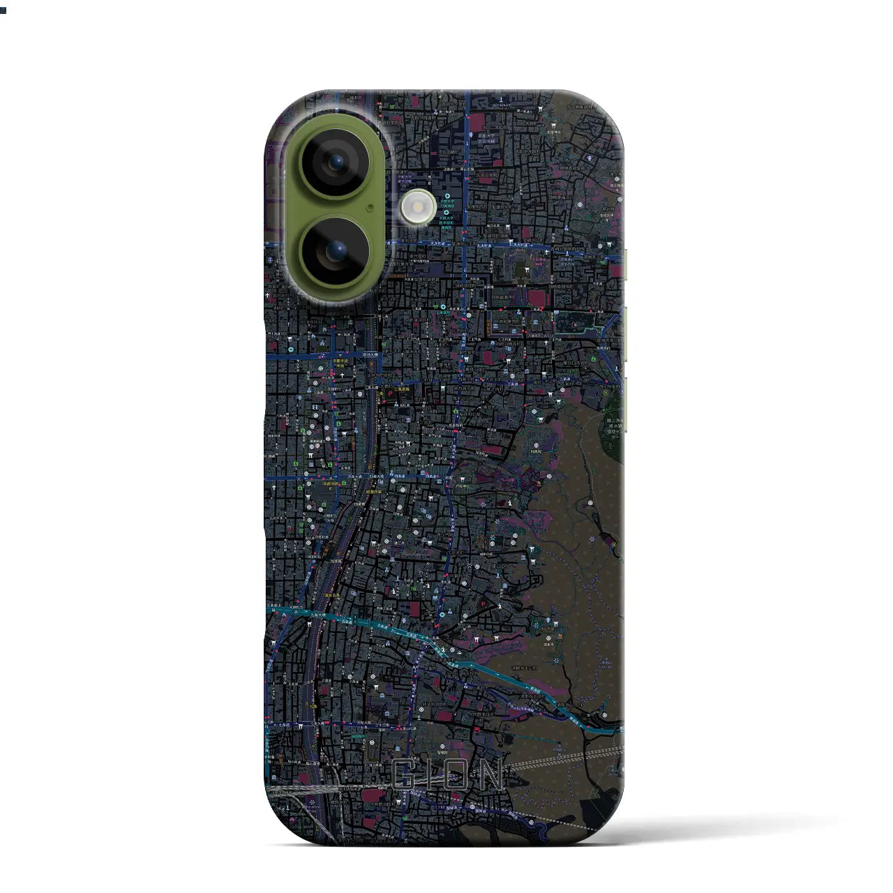 【祇園（京都府）】地図柄iPhoneケース（バックカバータイプ）