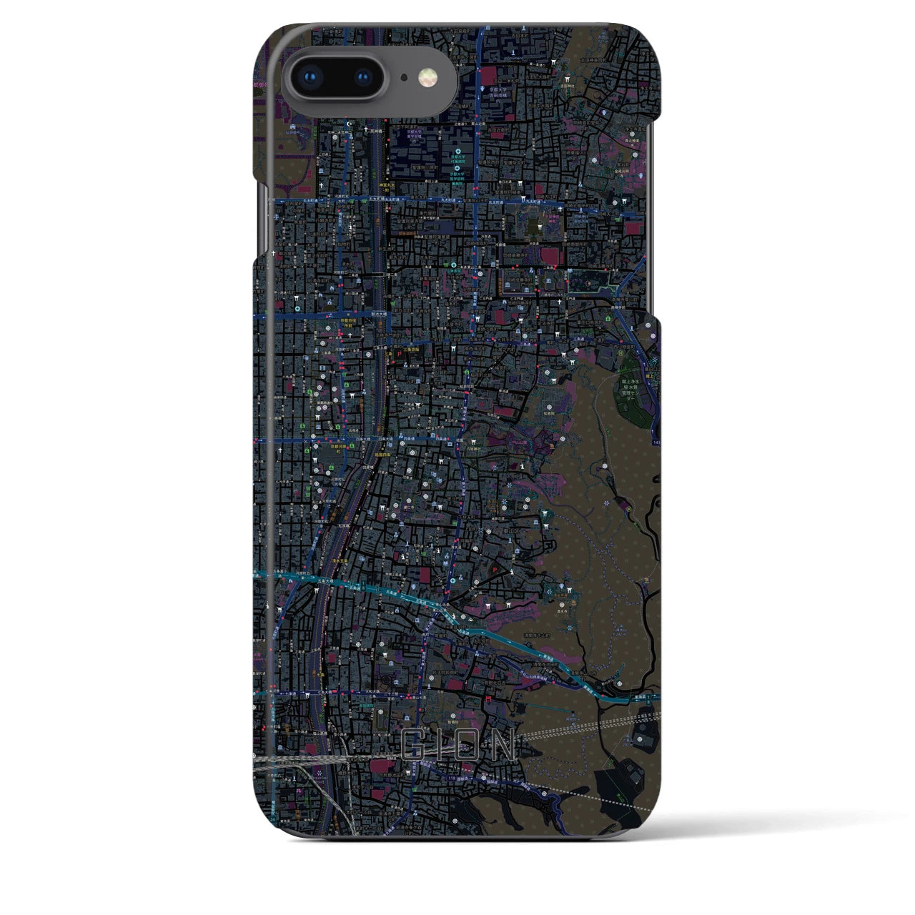 【祇園（京都府）】地図柄iPhoneケース（バックカバータイプ）