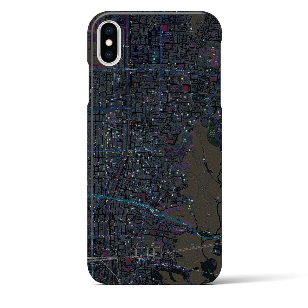 【祇園（京都府）】地図柄iPhoneケース（バックカバータイプ）