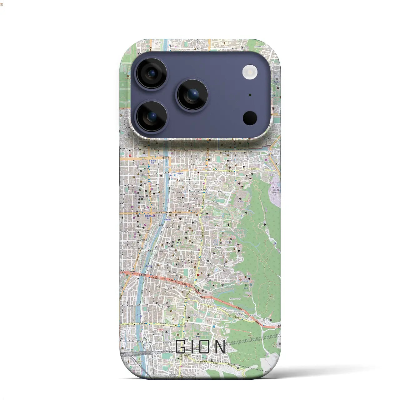 【祇園（京都府）】地図柄iPhoneケース（バックカバータイプ）ナチュラル・iPhone 17 Pro Max 用