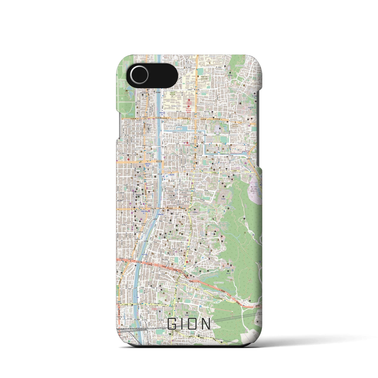 【祇園（京都府）】地図柄iPhoneケース（バックカバータイプ）