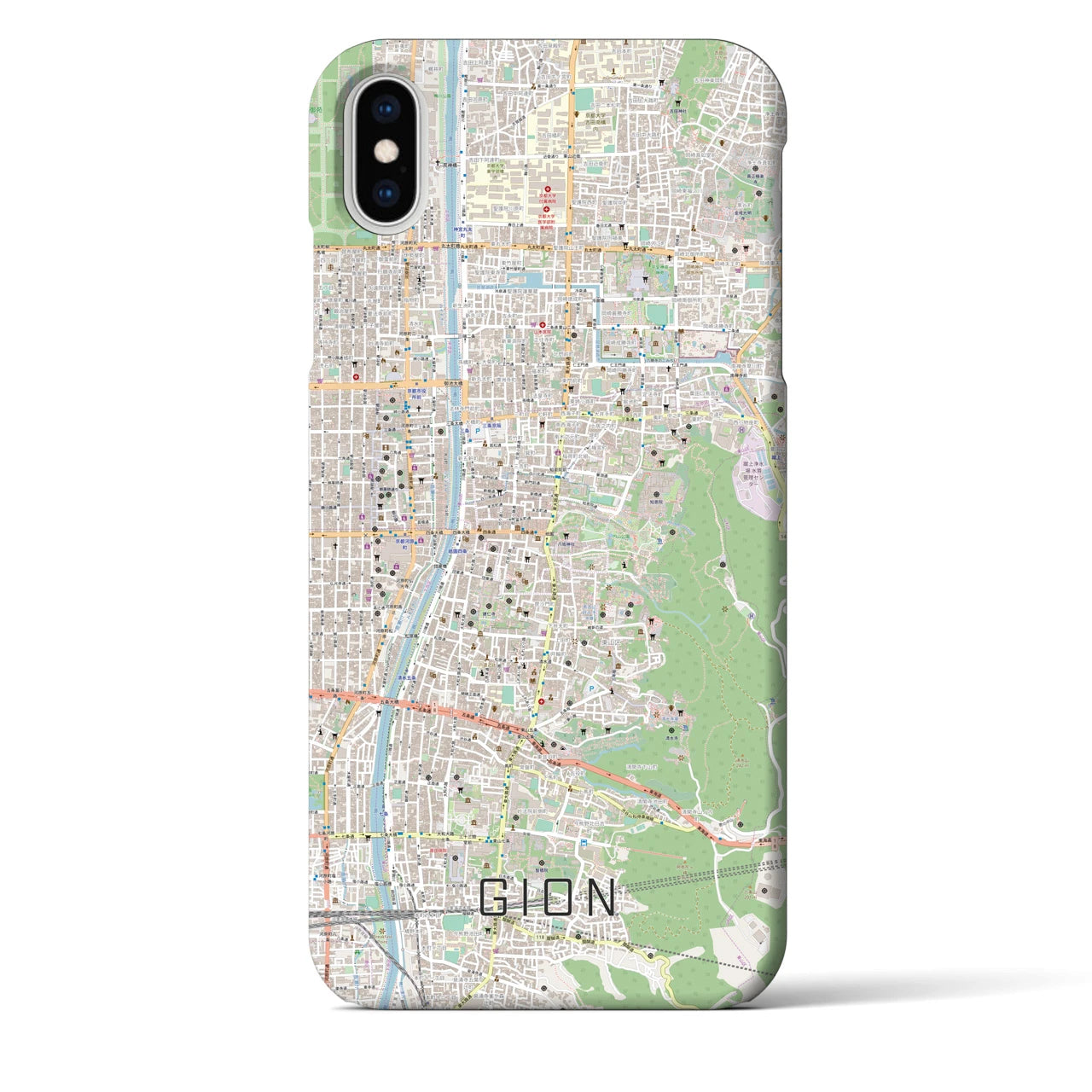 【祇園（京都府）】地図柄iPhoneケース（バックカバータイプ）