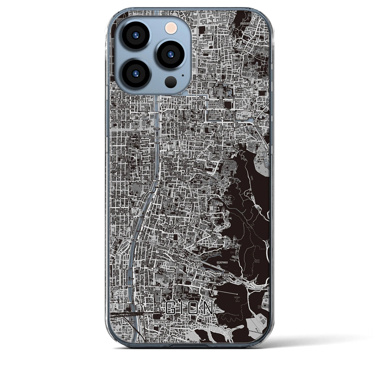 【祇園（京都府）】地図柄iPhoneケース（クリアタイプ）