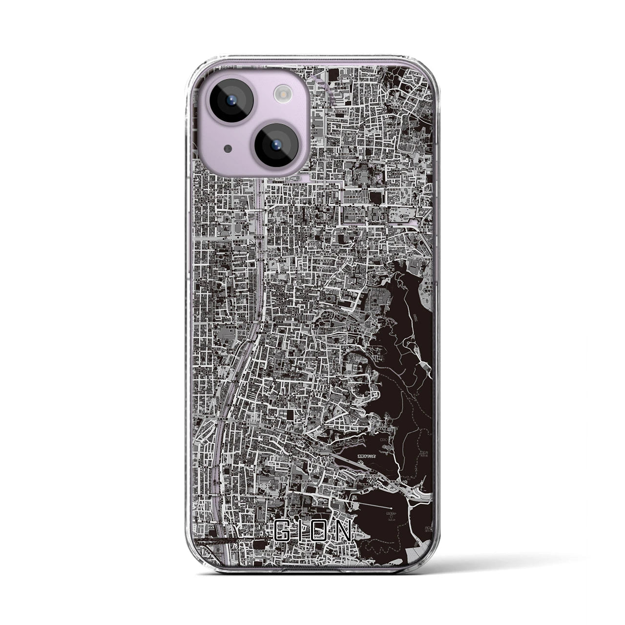 【祇園（京都府）】地図柄iPhoneケース（クリアタイプ）