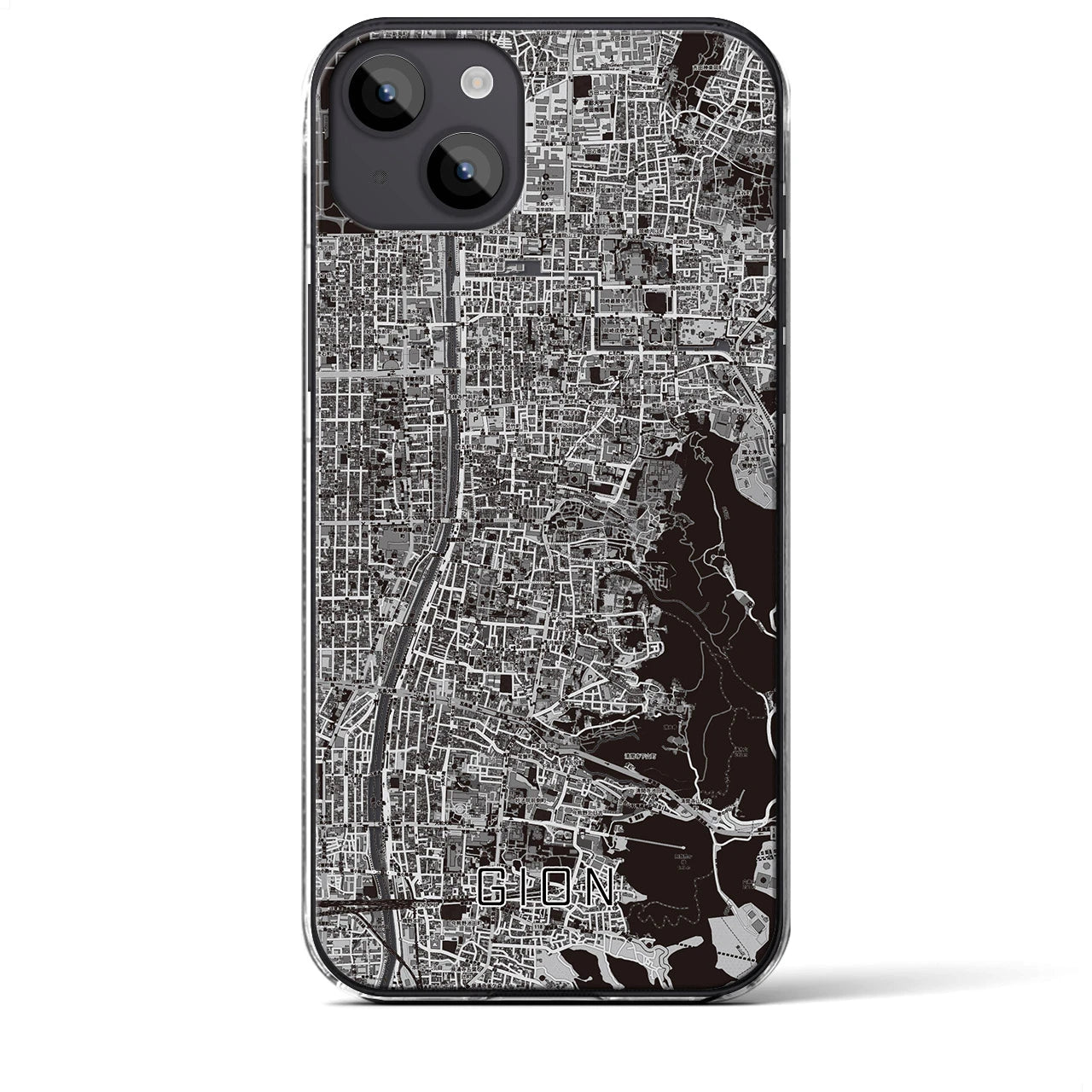 【祇園（京都府）】地図柄iPhoneケース（クリアタイプ）