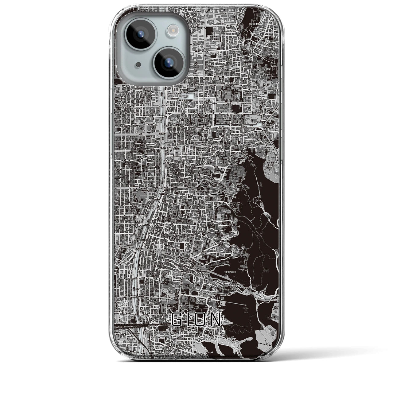 【祇園（京都府）】地図柄iPhoneケース（クリアタイプ）