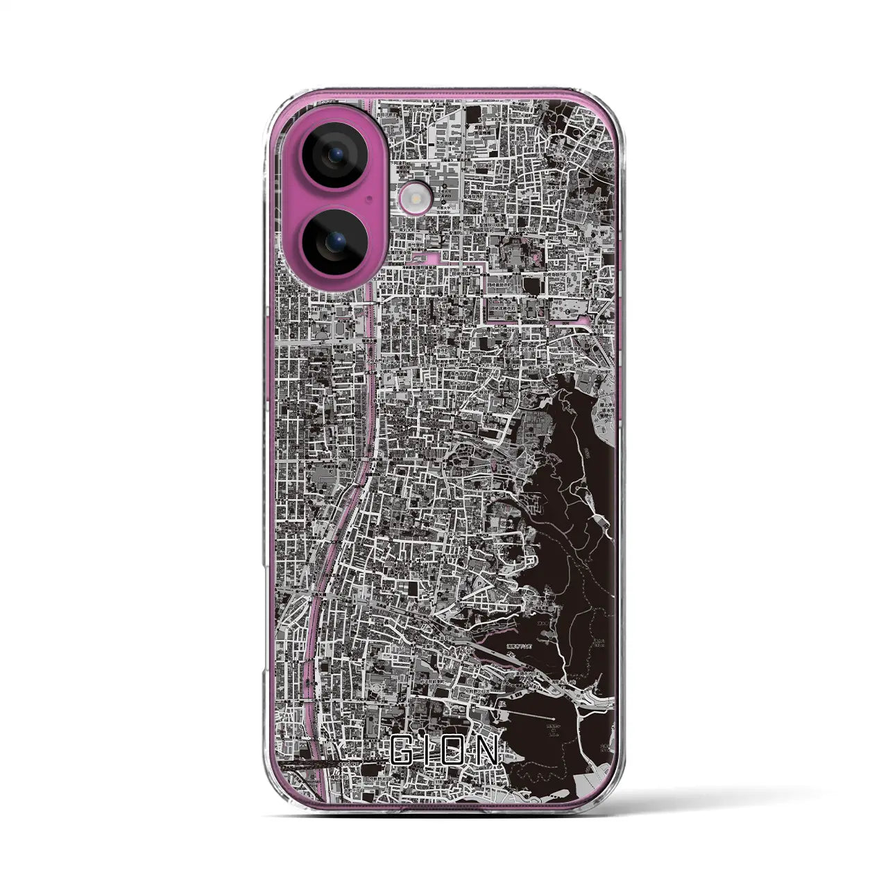 【祇園（京都府）】地図柄iPhoneケース（クリアタイプ）