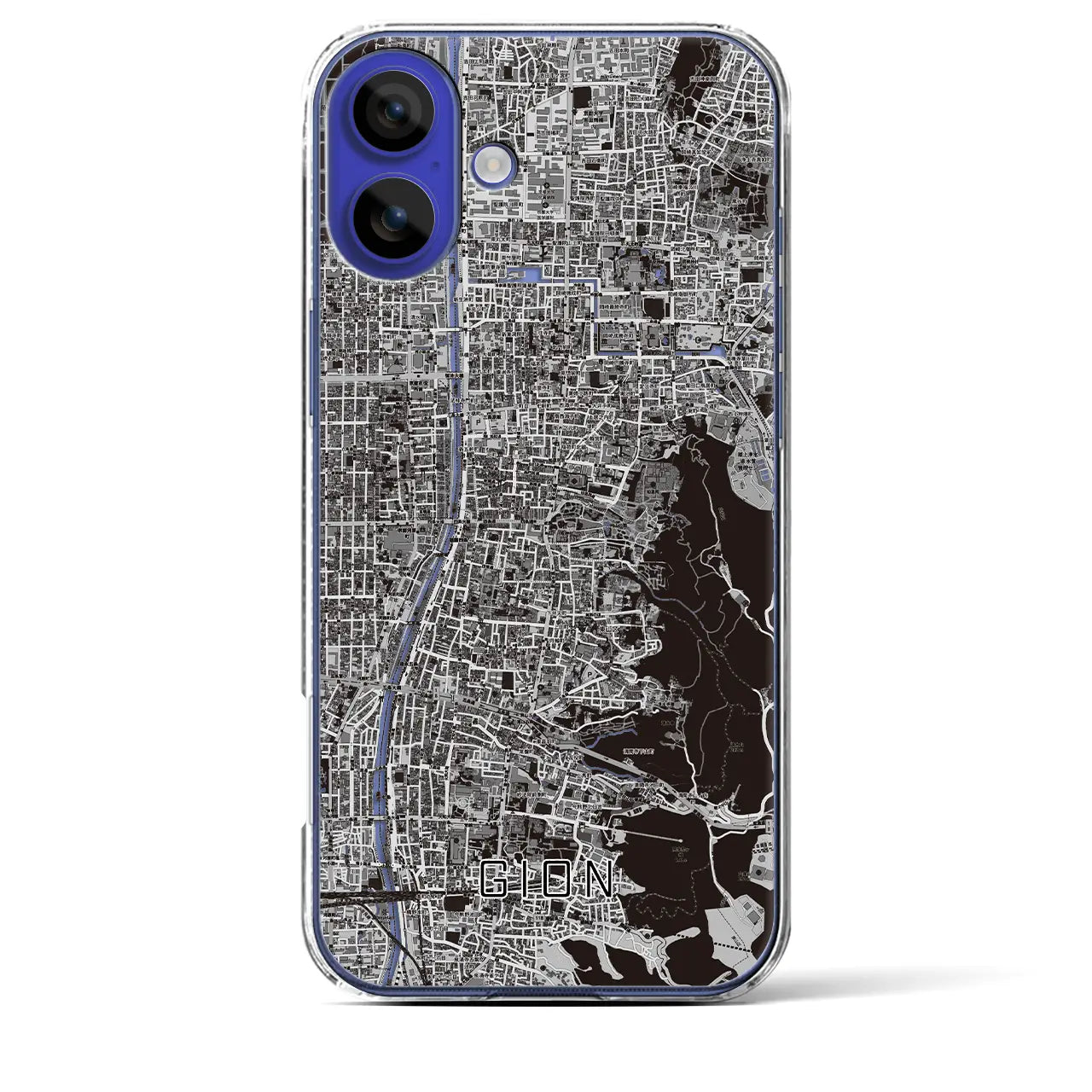 【祇園（京都府）】地図柄iPhoneケース（クリアタイプ）