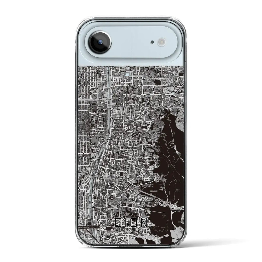 【祇園(京都府)】地図柄iPhoneケース(クリアタイプ)モノトーン・iPhone 17 Pro Max 用