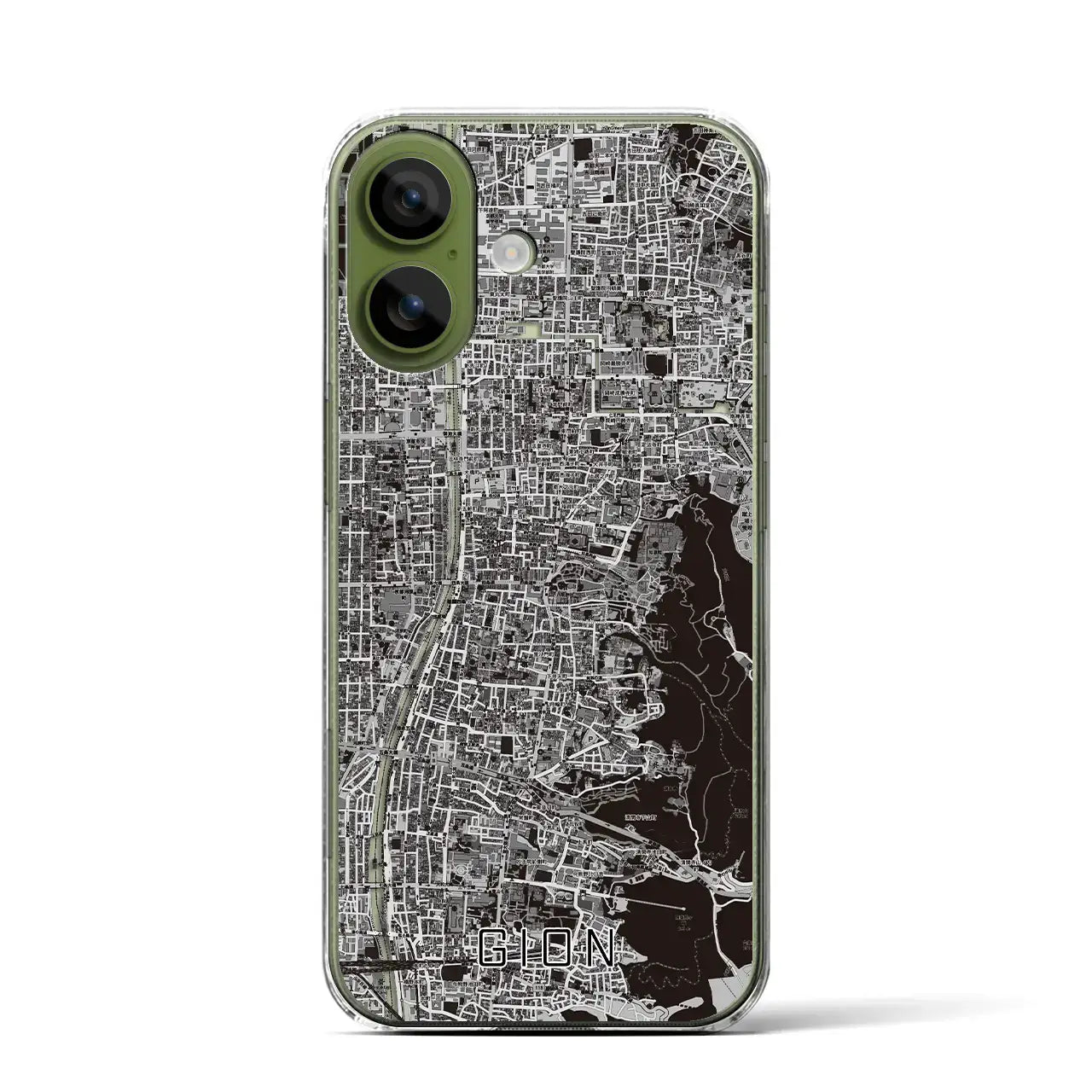 【祇園（京都府）】地図柄iPhoneケース（クリアタイプ）