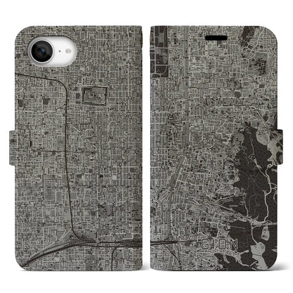 【祇園（京都府）】地図柄iPhoneケース（手帳タイプ）