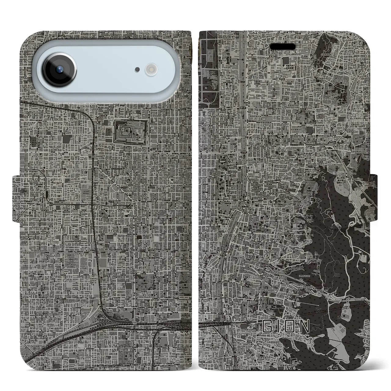 【祇園（京都府）】地図柄iPhoneケース（手帳タイプ）