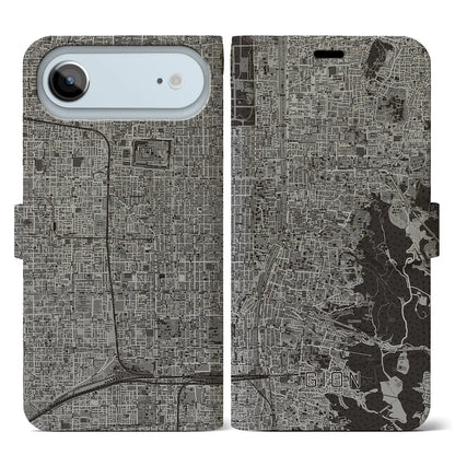 【祇園（京都府）】地図柄iPhoneケース（手帳タイプ）