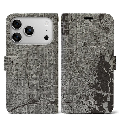 【祇園（京都府）】地図柄iPhoneケース（手帳タイプ）